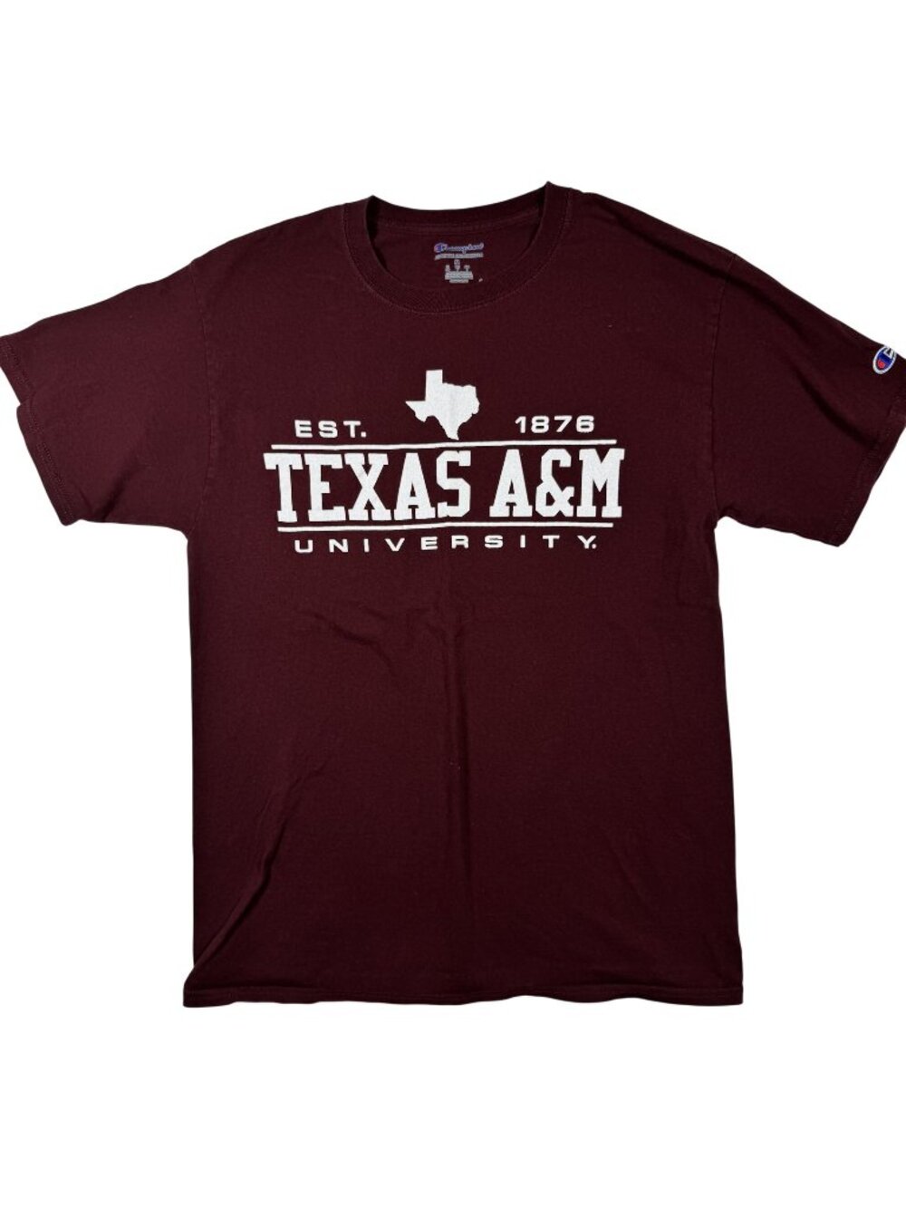 Champion Texas A&M University Maroon T-Shirt Size M Short Sleeve